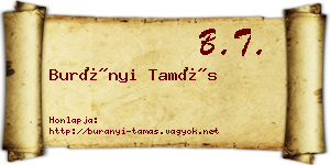 Burányi Tamás névjegykártya